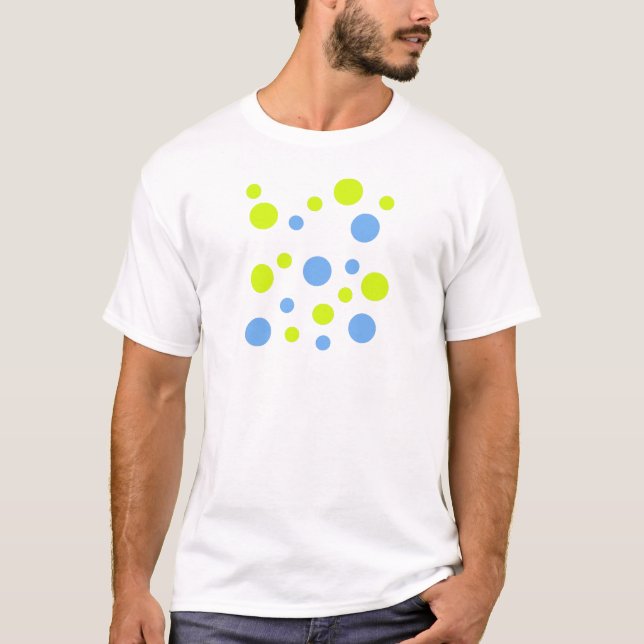 Camiseta Bolhas Felizes Funky Amarelo Azul (Frente)