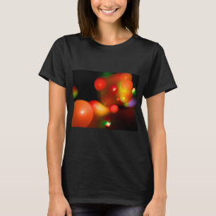 CAMISETA BOLHAS QUÂNTICAS DE LARANJA VERMELHA FRACTAL