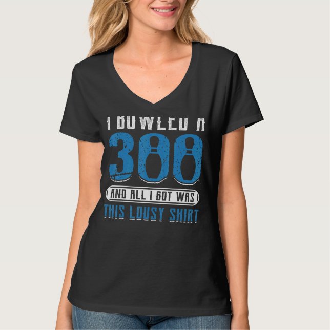 Camiseta Boliche 1 do pino de greve de boliche (Frente)