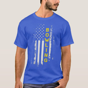 Camiseta Boliche Americana da Bandeira Boliche T