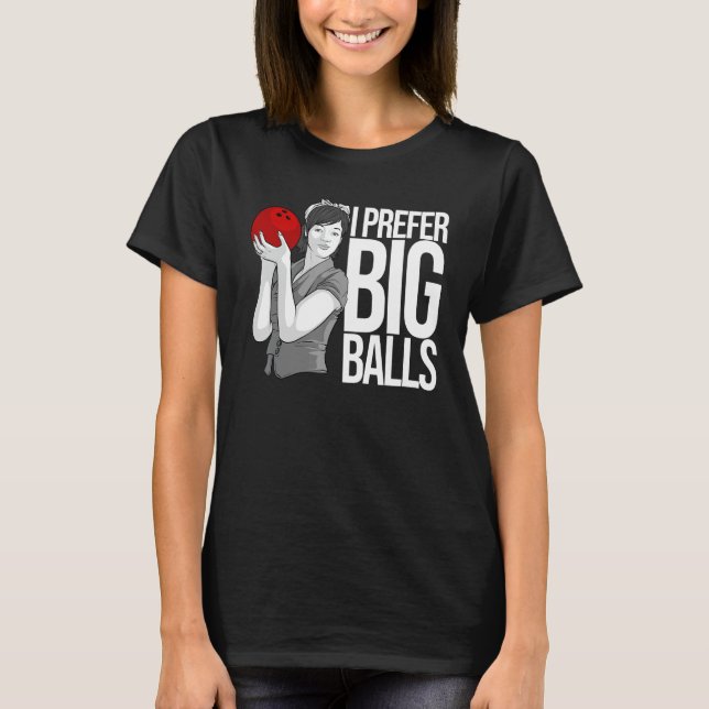 Camiseta Boliche Arte Para Mulheres Meninas Boliches Engraç (Frente)