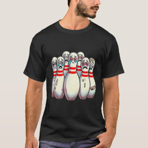 Camiseta Boliche Assustada Pins Cartografia Diversão Bowler