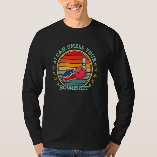 Camiseta Boliche boliche pinos jogadores de boliche dizendo (Frente)