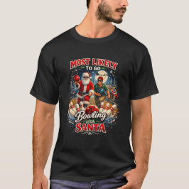 Camiseta Boliche com Papai Noel