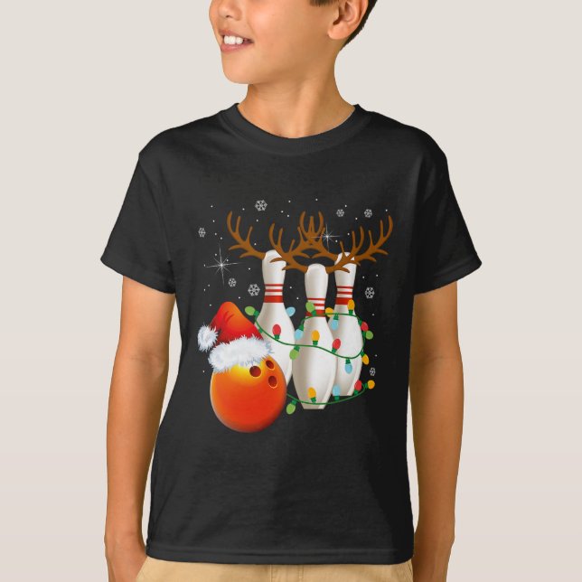 Camiseta Boliche dá Boliche de Natal Santa Hat Christma (Frente)