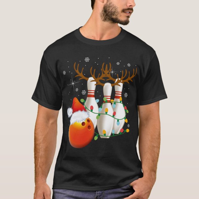 Camiseta Boliche dá Boliche de Natal Santa Hat Christma (Frente)