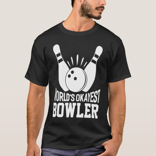 Camiseta Boliche da Equipe de Boliches de Bowler mais Okaye (Frente)