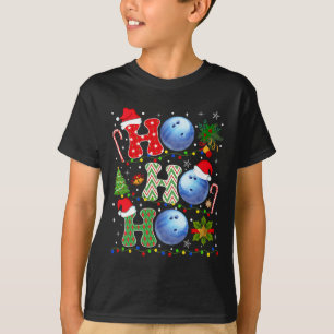 Camiseta Boliche De Árvore Natal Ho Ho Ho Ho Papais noeis L