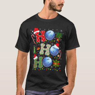 Camiseta Boliche De Árvore Natal Ho Ho Ho Ho Papais noeis L