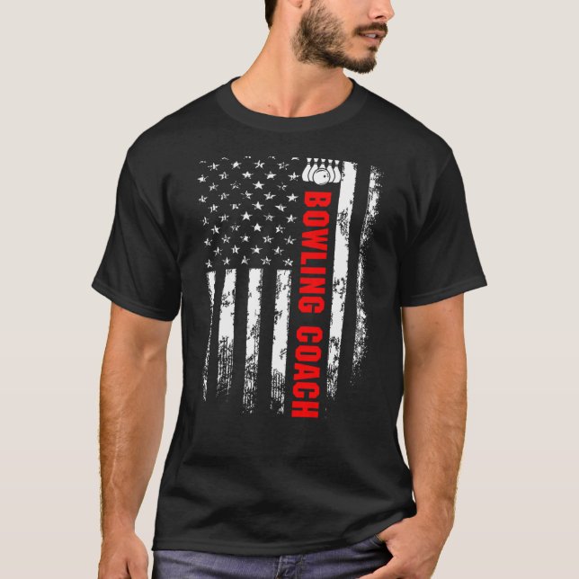 Camiseta Boliche de Bandeira Americana Coach Back (Frente)