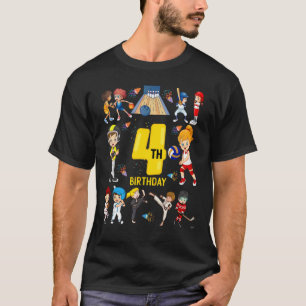 Camiseta Boliche de basquetebol 4 anos 4 anos 4 anos Aniver