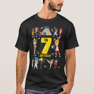 Camiseta Boliche De Basquetebol De 7 Anos De 7 Gi De Aniver