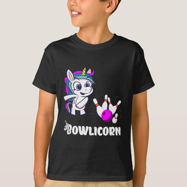 Camiseta Boliche de Boliche Unicorn em Strike Boliche Bowle (Frente)