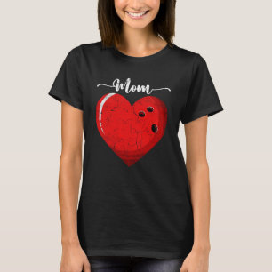 Camiseta Boliche de coração aflitos Mãe Mãe Mãe coraçal Mãe