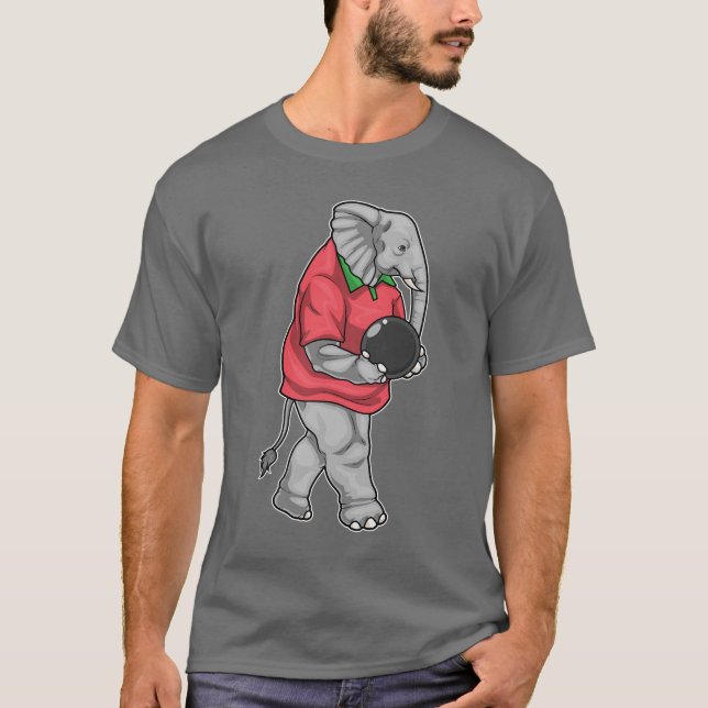 Camiseta Boliche de Elefante Bola de boliche (Frente)