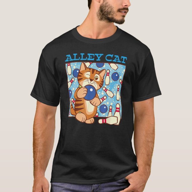 Camiseta Boliche de Gato de Rua Trocadilho (Frente)