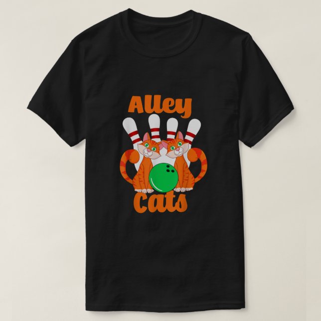 Camiseta Boliche de gatos becos (Frente do Design)