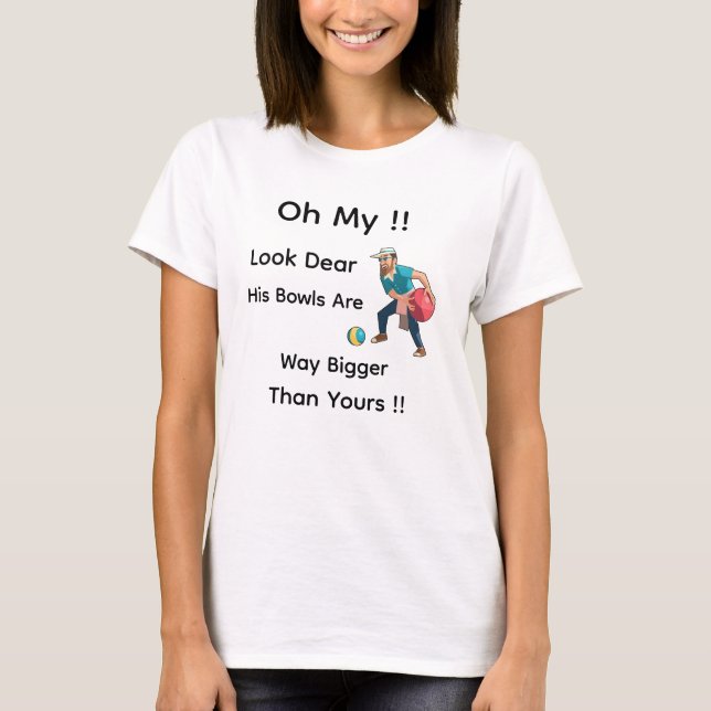 Camiseta Boliche de Gramado Engraçado Oh Olhe Querida, (Frente)
