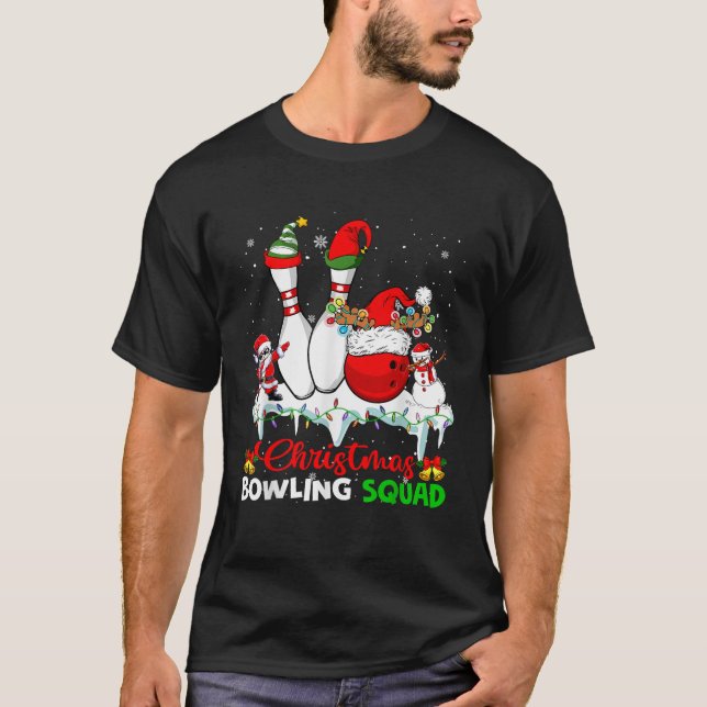 Camiseta Boliche de Natal Papais noeis Dabbing  Elf Boliche (Frente)