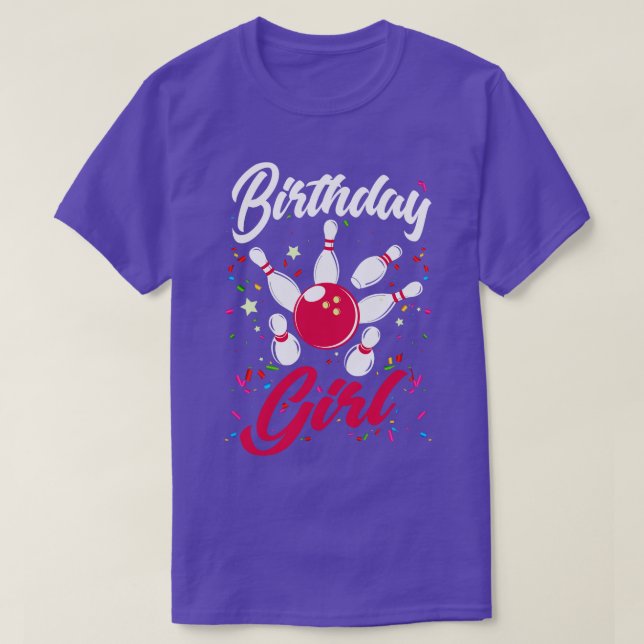 Camiseta Boliche de Raparigas de Aniversário (Frente do Design)