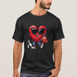 Camiseta Boliche dia de os namorados Coração Engraçado Espo