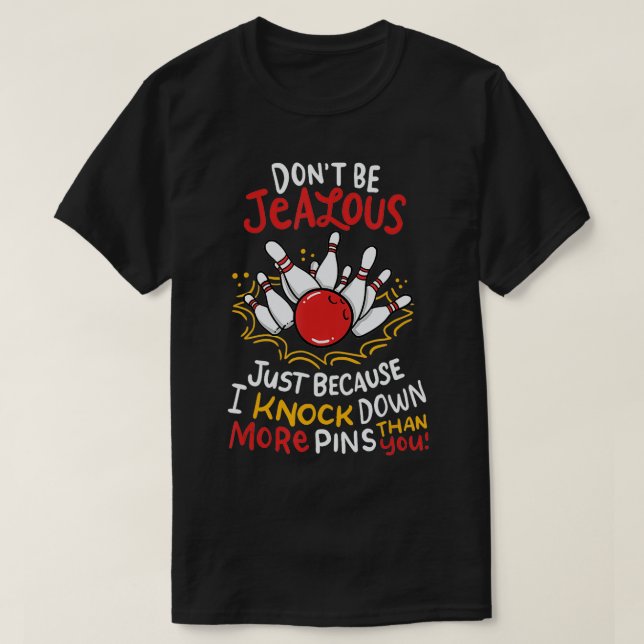 Camiseta Boliche engraçada 1 (Frente do Design)