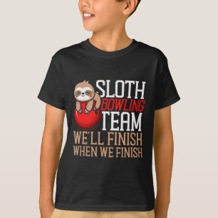 Camiseta Boliche engraçada, equipe de Boliches de Sloth Slo