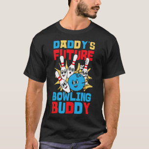 Camiseta Boliche engraçada Toddler Pai Futuro Boliche Buddy