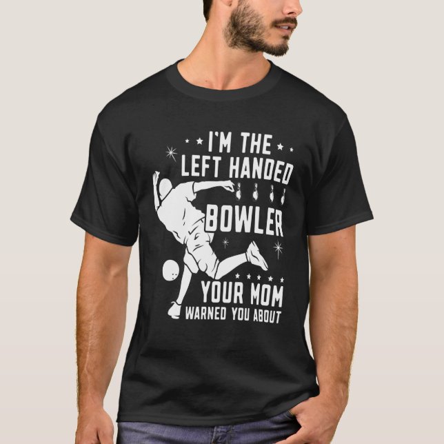 Camiseta Boliche Esquerda Deixada De Boliche Sua Mãe Avisou (Frente)