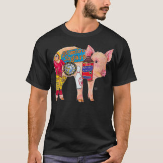 Camiseta Boliche femininoART Pig Hon Baltimore (Pigtown) Or