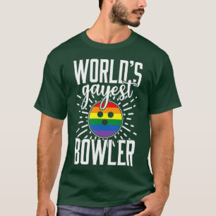 Camiseta Boliche gay Engraçado Mundos Gayest Bowler T