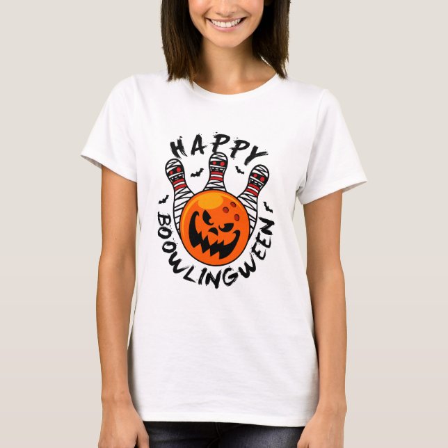 Camiseta Boliche Halloween Bowler Happy Bowlingentre (Frente)
