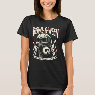 Camiseta Boliche Halloween Esporte Skeleton Bones Bowle