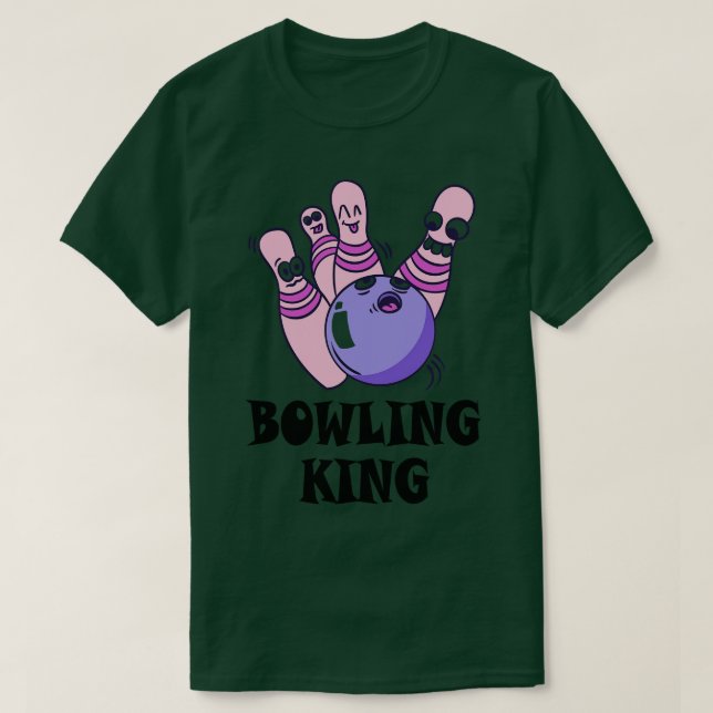 Camiseta Boliche King Childrens Festa de aniversário (Frente do Design)