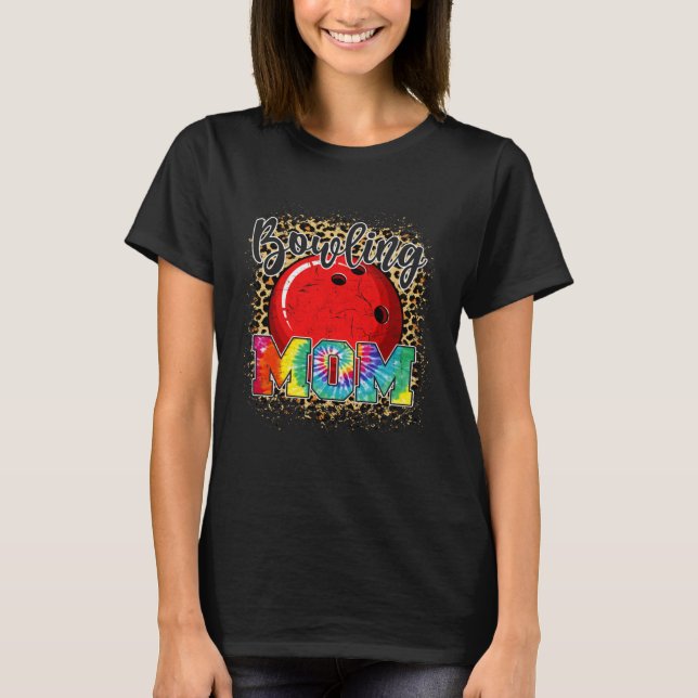 Camiseta Boliche Mãe Leopardo Imprima Dia da Mãe Esporte (Frente)