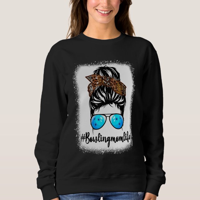 Camiseta Boliche Mãe Vida Leopardo Mensagem Cabelo de Pedra (Frente)