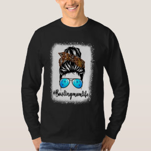 Camiseta Boliche Mãe Vida Leopardo Mensagem Cabelo de Pedra