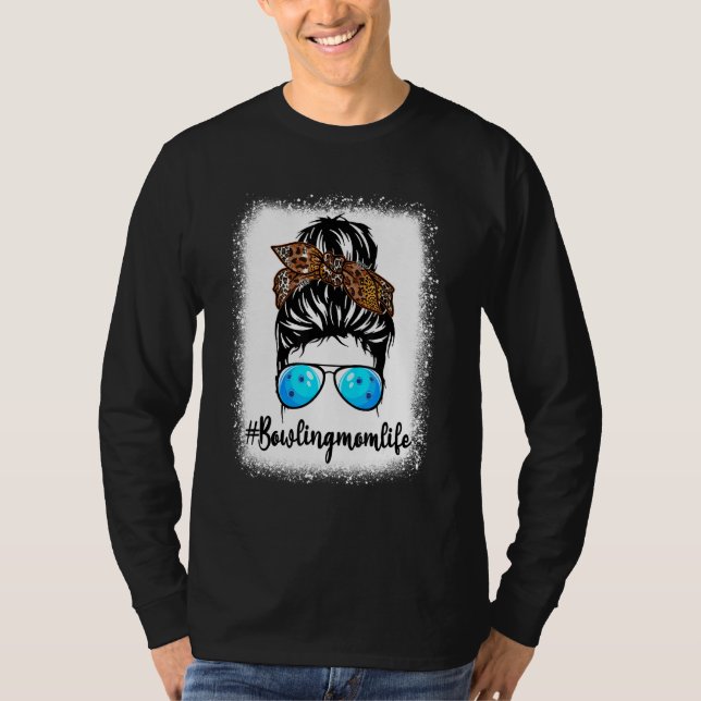 Camiseta Boliche Mãe Vida Leopardo Mensagem Cabelo de Pedra (Frente)