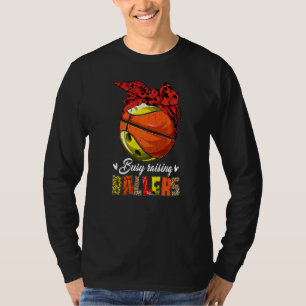 Camiseta Boliche Mamãe Basquete Mãe Ocupada Raising Ballers