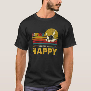Camiseta Boliche Me Faz Feliz Retro Bowler Vintage Bowlin