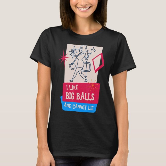Camiseta Boliche Moderna do Meio século Retroativo (Frente)