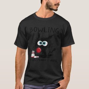 Camiseta Boliche Negra De Gato Porque O Assassinato É Engra