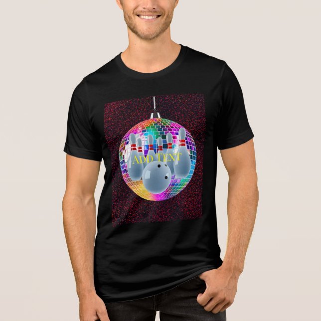 Camiseta Boliche Neon Disco Ball Glitter (Frente)