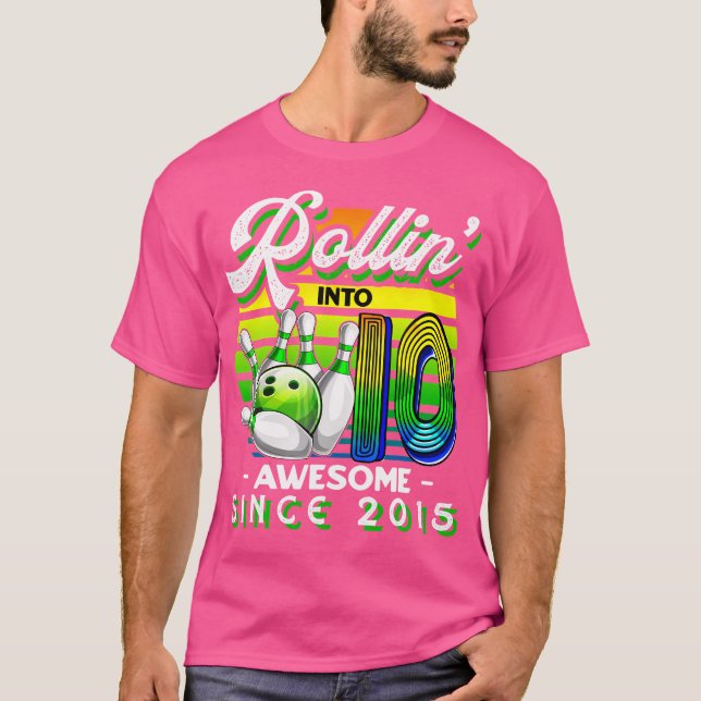 Camiseta Boliche Party Rollin' 10 Incrível 2015 10O Birthda (Frente)