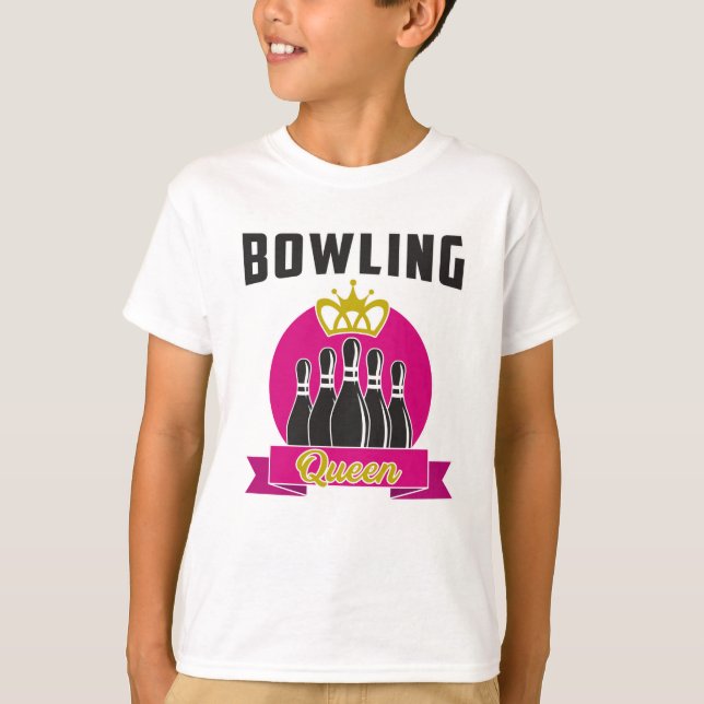 Camiseta Boliche Rainha Princesa Bowler Engraçada Ideia (Frente)
