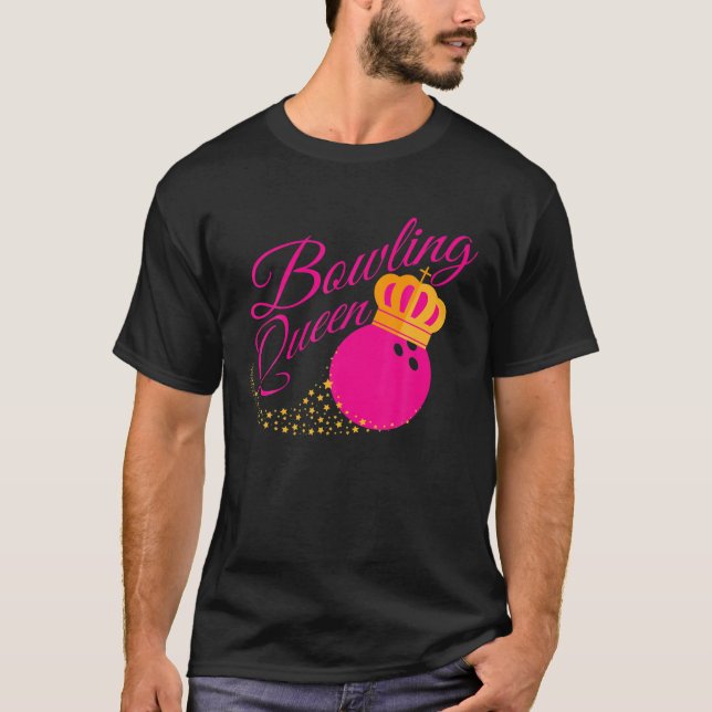 Camiseta Boliche Rainha T Engraçado Presente Para Garotas B (Frente)