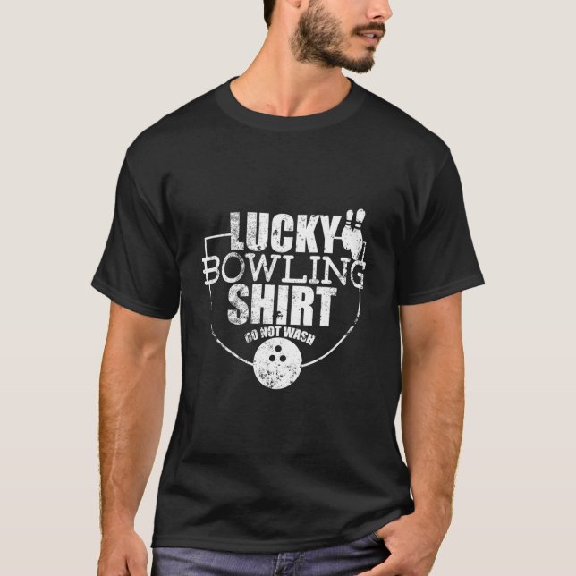 Camiseta Boliche Sortudo Não Lavar Citação Para Jogadores d (Frente)