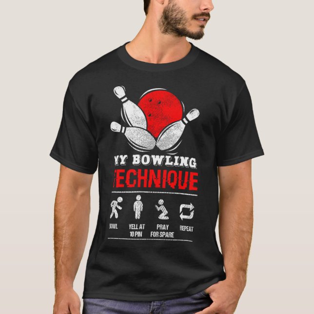 Camiseta Boliche Technique Bowl League - M Negro (Frente)