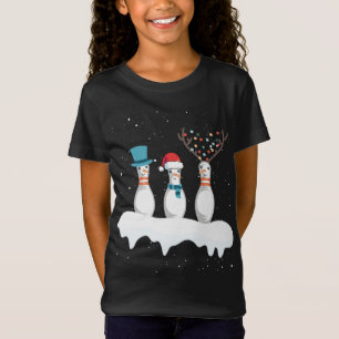 Camiseta Boliches De Natal Pins Santa Hat Reindeer Horns Xm