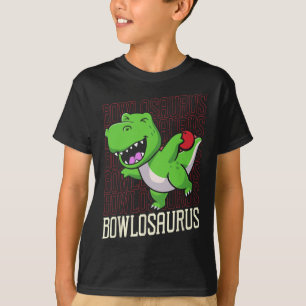 Camiseta Boliches Engraçadas Pun T-rex Dinossaur Bowlosauru